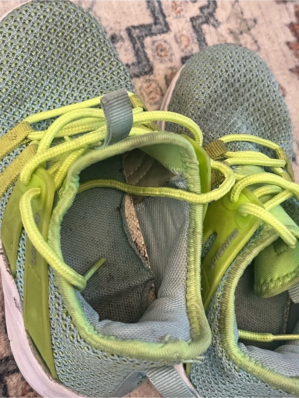 Kids Lightweight Green Knit Athletic Sneakers